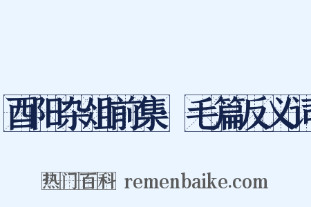 酉阳杂俎前集·毛篇反义词是什么意思的图片